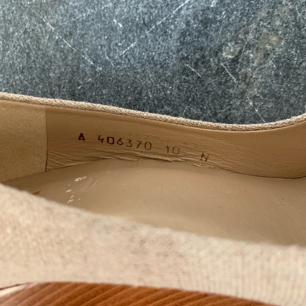 Stuart Weitzman Peep Toe Canvas Wedge - image 7